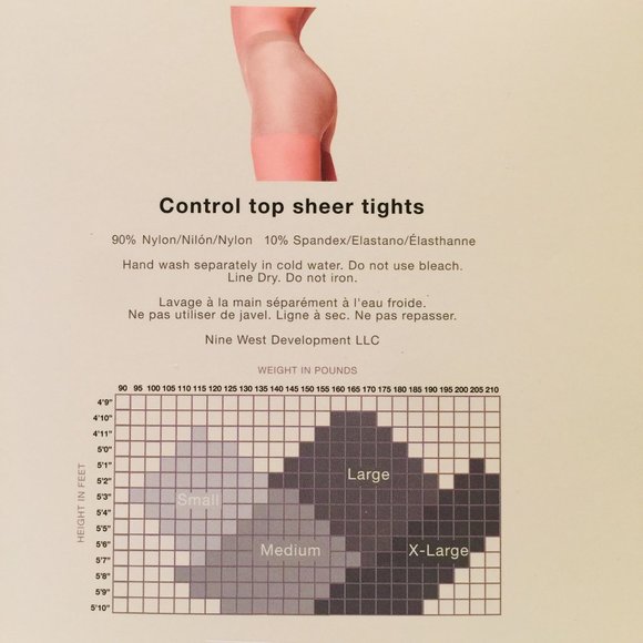 Anne Klein Polished Sheer Black Small Basic Control Top Pantyhose Reinforced Toe - Picture 4 of 4